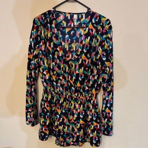 Truth NYC Multicolor Geometric Blouse